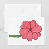 Rosa Blüte Voll Postkarte (Vorne/Hinten)