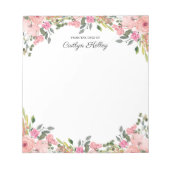 Rosa Blüte vom Schreibtisch aus, Personalisiert Notizblock (Vorderseite)