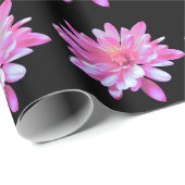 Rosa Blüte, Zinnie, Kosmo, Sonnenblumenmuster Geschenkpapier (Rolleneckpunkt)