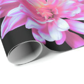 Rosa Blüte, Zinnie, Kosmo, Sonnenblumenmuster Geschenkpapier (Rolleneckpunkt)