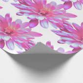 Rosa Blüte, Zinnie, Kosmo, Sonnenblumenmuster Geschenkpapier (Ecke)