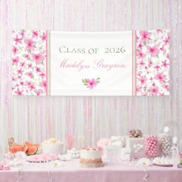 Rosa Blüten | Aquarell Azalee | Abschluss Banner