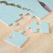 Rosa Blüten auf Hellblau Puzzle (Seite)