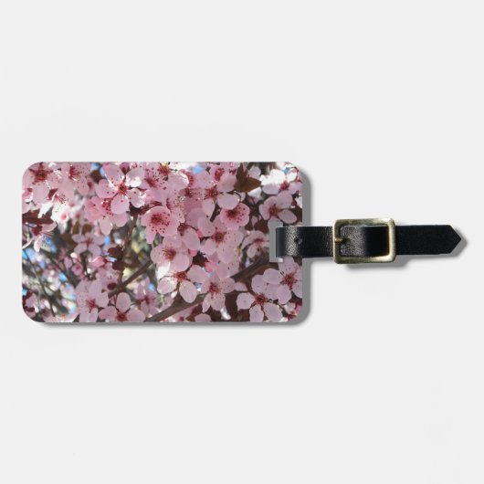 Rosa Blüten auf Zierblumen Gepäckanhänger (Vorderseite horizontal)
