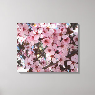 Rosa Blüten auf Zierblumen Leinwanddruck