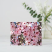 Rosa Blüten auf Zierblumen Postkarte (Stehend Vorderseite)