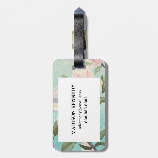 Rosa Blüten aus dem Süden Gepäckanhänger (Rückseite vertikal)