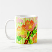 Rosa Blüten Blätter Zweig Kaffeetasse (Links)