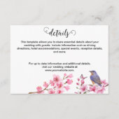 Rosa Blüten Blume Wasserfarbene feminine Hochzeit Begleitkarte (Vorderseite)