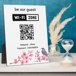 Rosa Blüten Blumen Hochzeitsgast Wifi  Fotoplatte