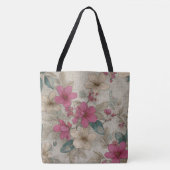 Rosa Blüten Blumen-Tasche Tasche (Vorderseite)