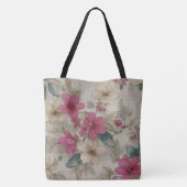 Rosa Blüten Blumen-Tasche Tasche (Rückseite)