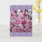 Rosa Blüten Blumenfokus auf die Joy Card Karte (Gelbe Blume)