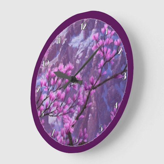 Rosa Blüten Blumensäulenuhr Große Wanduhr (Winkel)