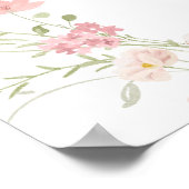 Rosa Blüten-Boho-Hochzeitsdusche-Willkommensschild Poster (Ecke)