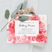 Rosa Blüten Brautparty Gold Folieneinladung