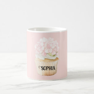 Rosa Blüten Cupcake Muffin Kaffeetasse