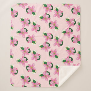 Rosa Blüten eines Nektarinen Sherpadecke