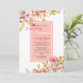 Rosa Blüten Einladung (Stehend Vorderseite)