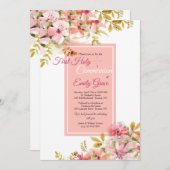 Rosa Blüten Einladung (Vorne/Hinten)