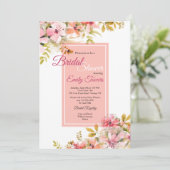 Rosa Blüten Einladung (Stehend Vorderseite)