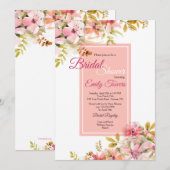 Rosa Blüten Einladung (Vorne/Hinten)