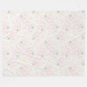 Rosa Blüten Fleecedecke (Vorderseite (Horizontal))