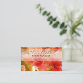 Rosa Blüten florentale Busenkarte Visitenkarte (Stehend Vorderseite)