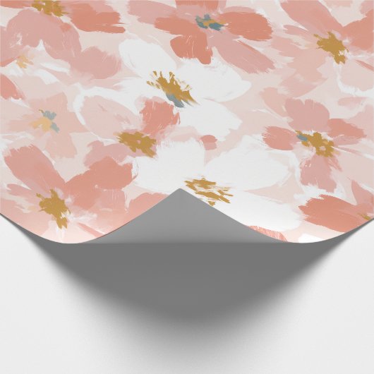 Rosa Blüten Frühlings-Geschenkpapier Geschenkpapier (Ecke)