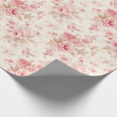 Rosa Blüten Geschenkpapier (Ecke)