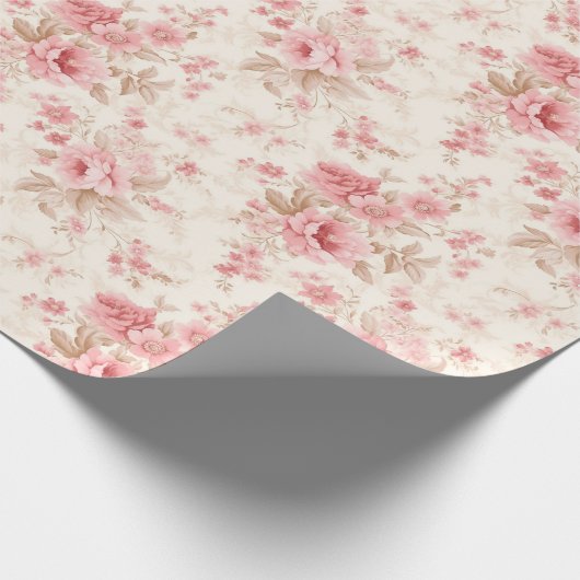 Rosa Blüten Geschenkpapier (Ecke)