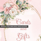 Rosa Blüten Gold Glitter Karten und Geschenke Poster