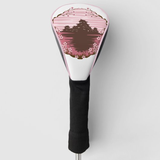 Rosa Blüten-Golfkopfabdeckung Golf Headcover (Vorderseite)