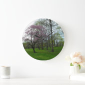 Rosa Blüten Große Wanduhr (Zuhause)