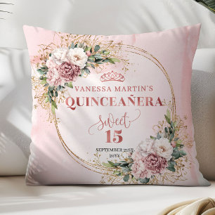 Rosa Blüten Grünpflanzen Bestes Geschenk Quinceañe Kissen