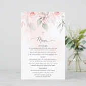 Rosa Blüten, Grünpflanzen, Boho, Taufmenü (Stehend Vorderseite)
