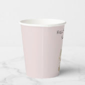 Rosa Blüten-Hasen-Geburtstag Pappbecher (Rechts)