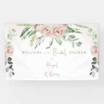 Rosa Blüten Hochzeit Begrüßungsschild Banner
