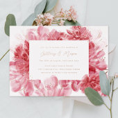 Rosa Blüten Hochzeit Gold Folieneinladung