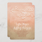 Rosa Blüten Hochzeit lädt ein Einladung (Vorne/Hinten)