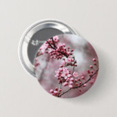 Rosa Blüten im Frühlings-Foto Button (Vorne & Hinten)
