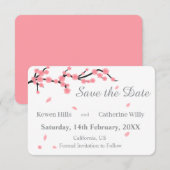 Rosa Blüten-Kirschblüten Einladung zum Vormerken d (Vorne/Hinten)