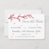 Rosa Blüten-Kirschblüten Einladung zum Vormerken d (Vorderseite)