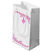 Rosa Blüten Kleine Geschenktüte (Rückseite Schrägansicht)