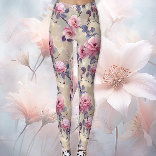 Rosa Blüten Leggings