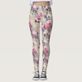 Rosa Blüten Leggings (Vorderseite)