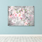 Rosa Blüten Leinwanddruck (Insitu (Holzboden))