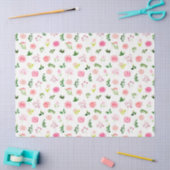 Rosa Blüten mit Laub Seidenpapier (Basteln)