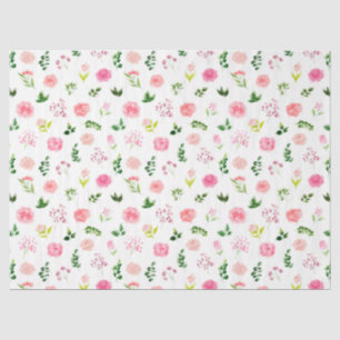 Rosa Blüten mit Laub Seidenpapier