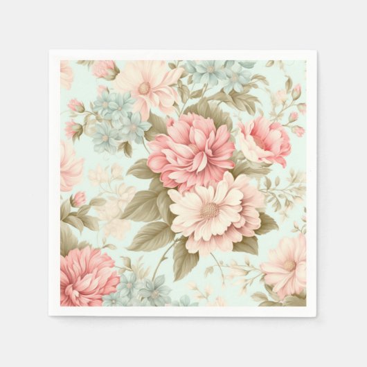 Rosa Blüten Napkins Serviette (Vorderseite)